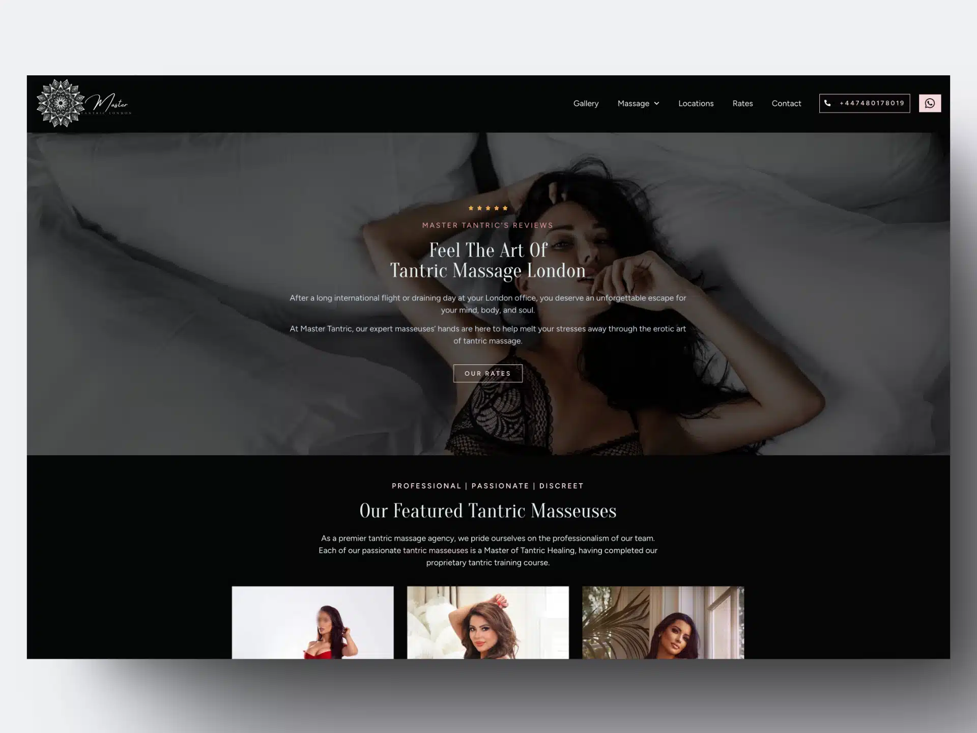 Master Tantric London website designed by HauteLab