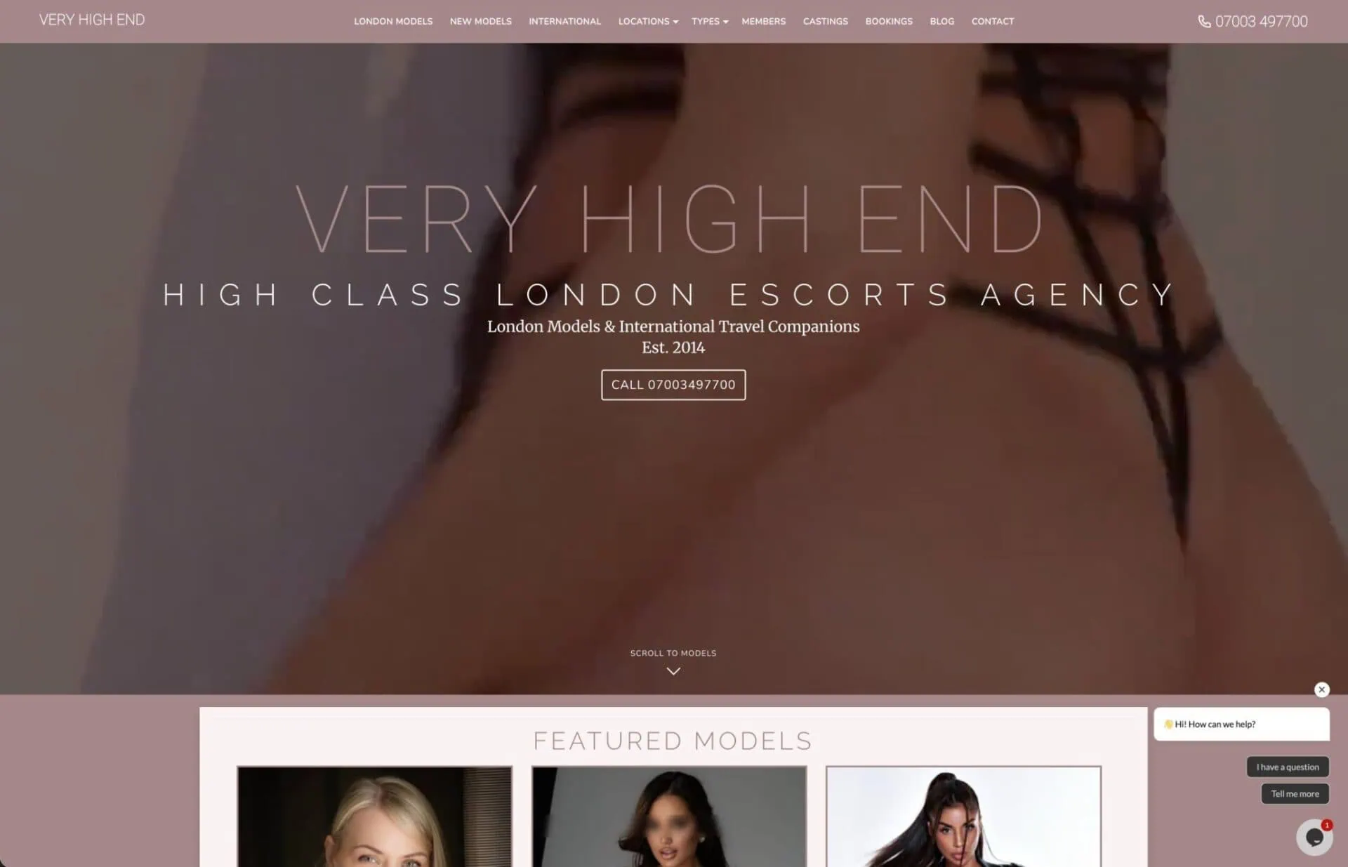 Luxury London escorts agency homepage banner