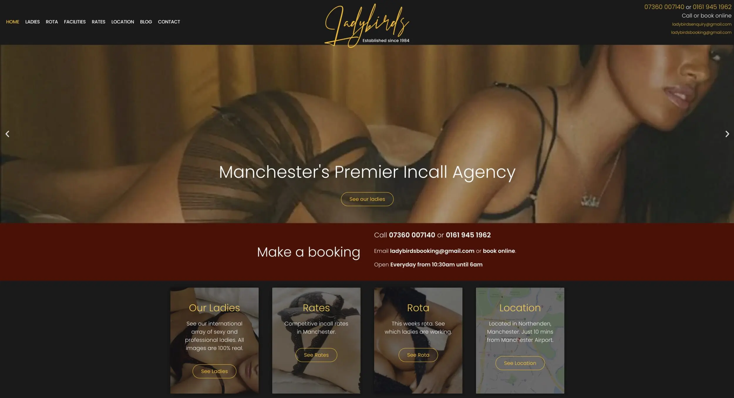 Ladybirds Manchester homepage designed by HauteLab